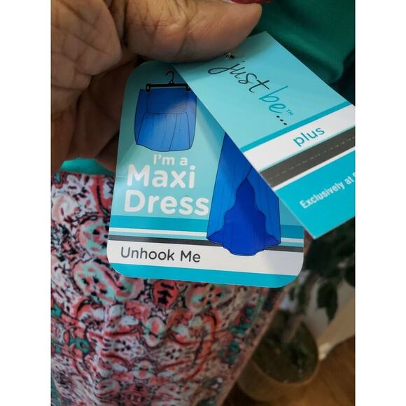 Just Be Women's Multicolor Floral Polyester Off the Shoulder Long Maxi Dress 2X - Picture 6 of 12